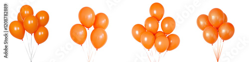 Wallpaper Mural A bouquet of vibrant floating orange balloons creating a cheerful and festive atmosphere for a joyous or event Torontodigital.ca