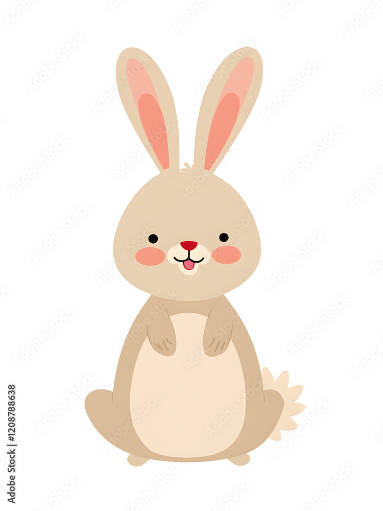 Happy Easter cartoon bunny, a cute spring animal vector illustration. Happy Easter cartoon bunny, a cute spring animal vector illustration.
