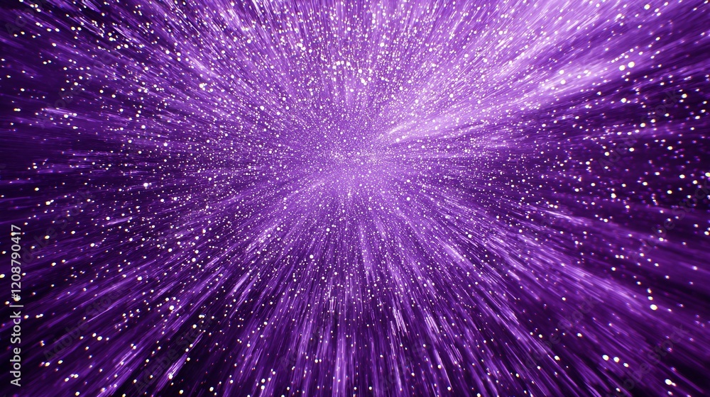 Purple Light Streaks Radiating Outward With Sparkling Dust Purple Light Streaks Radiating Outward With Sparkling Dust