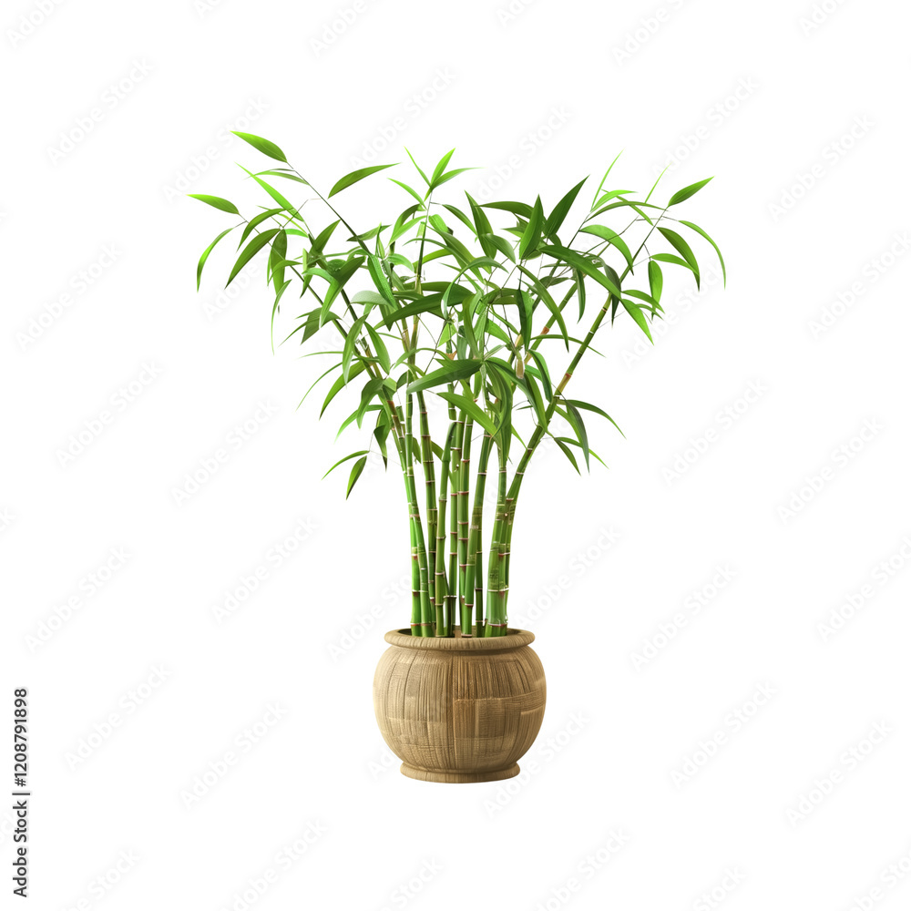 A vibrant digital painting of a lucky bamboo plant A vibrant digital painting of a lucky bamboo plant