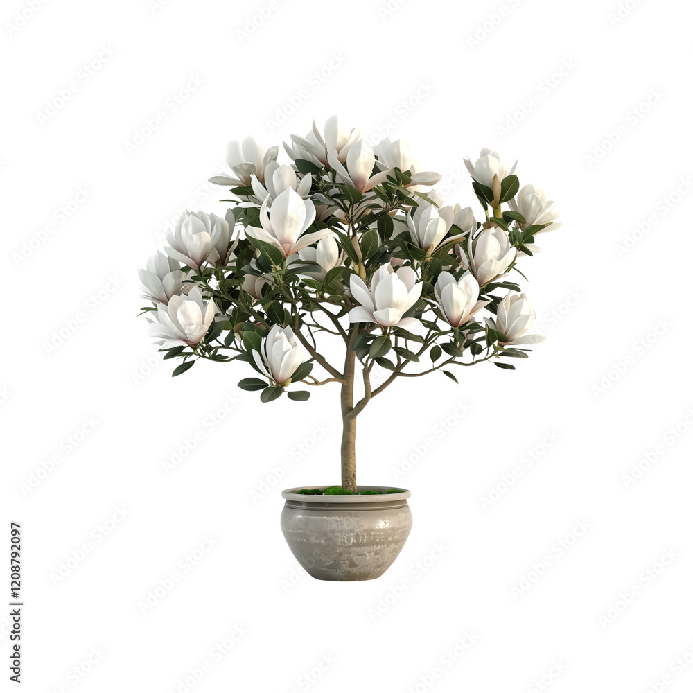 Magnolia Tree in Pot for gifts on various festivals, 100% white