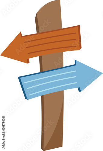 Colorful Directional Sign with Arrows