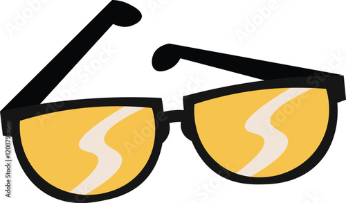 Stylized Yellow Sunglasses Illustration