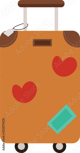 Illustration of a Travel Suitcase with Stickers