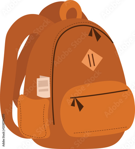 Stylish Orange Backpack Illustration
