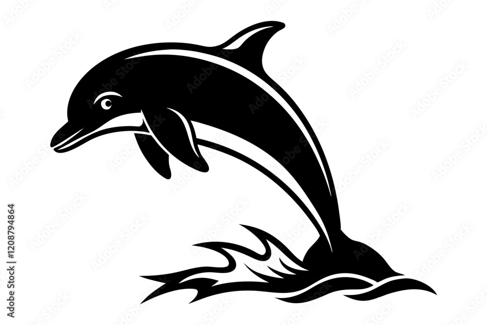 Fototapeta premium Dolphin Leaping Out of Water: A Stunning Display of Agility and Grace