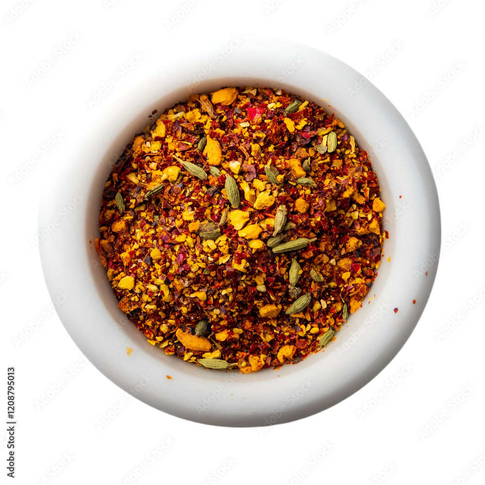 Spicy Chili Sauce Bowl with Peppers and Garlic on wight background Spicy Chili Sauce Bowl with Peppers and Garlic on wight background