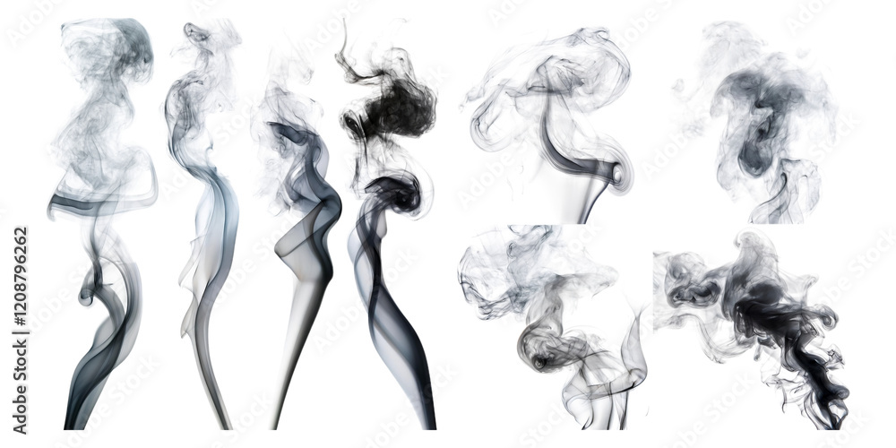 Fototapeta premium Elegant Smoke Swirls on Transparent Background