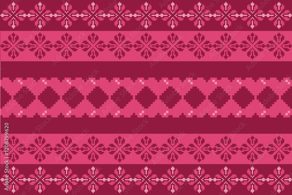 Geometric, seamless,pixel traditional ethnic, thai pattern, fabric pattern for textiles, rugs, wallpaper, clothing, sarong, batik, wrapping, embroidery, print, background, cover, illustration, vector. Geometric, seamless,pixel traditional ethnic, thai pattern, fabric pattern for textiles, rugs, wallpaper, clothing, sarong, batik, wrapping, embroidery, print, background, cover, illustration, vector.