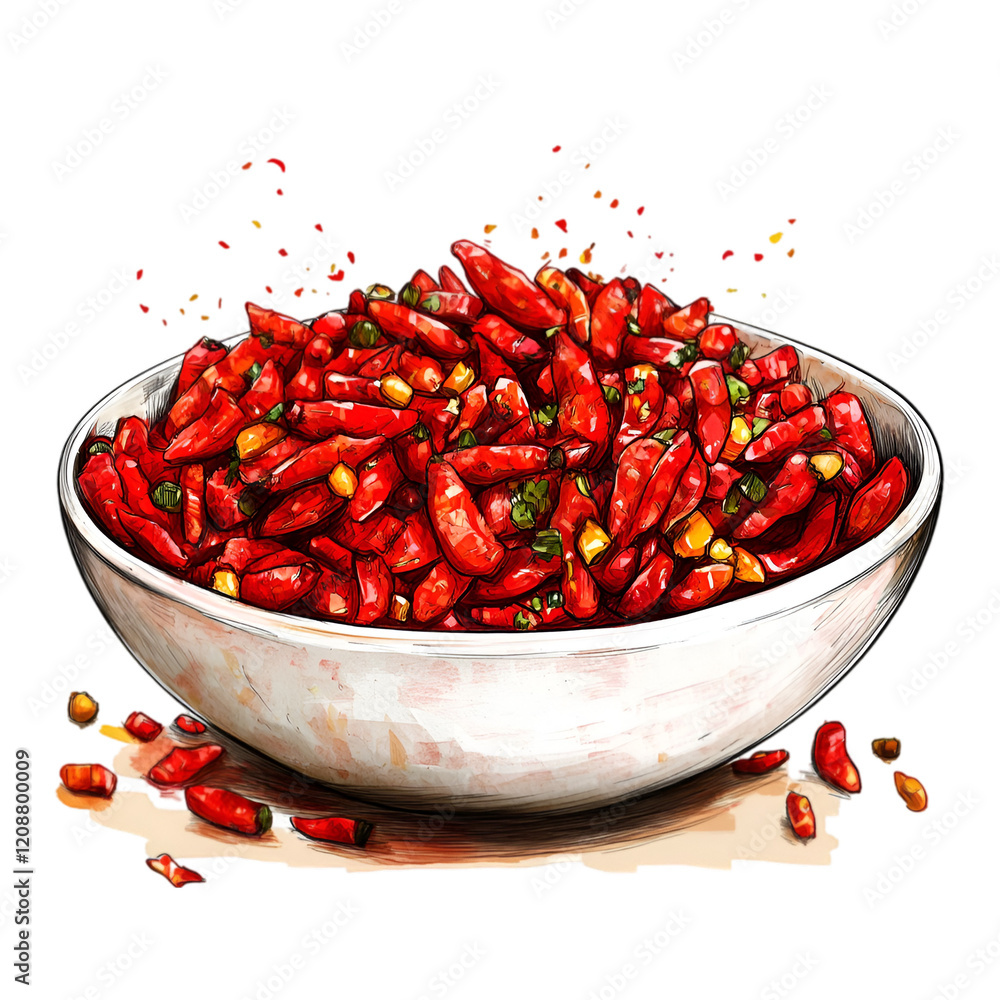 A bowl of red peppers with green peppers in a wight background
A bowl of red peppers with green peppers in a wight background