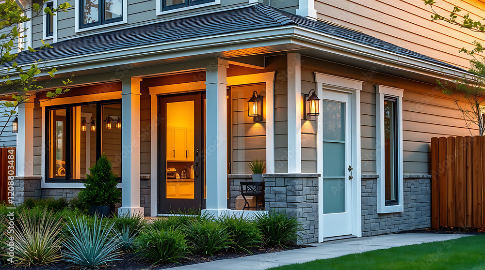 Modern House Exterior at Night: Stunning Architectural Design and Landscaping Modern House Exterior at Night: Stunning Architectural Design and Landscaping