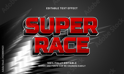 super race editable text effect with a race and glory theme photo