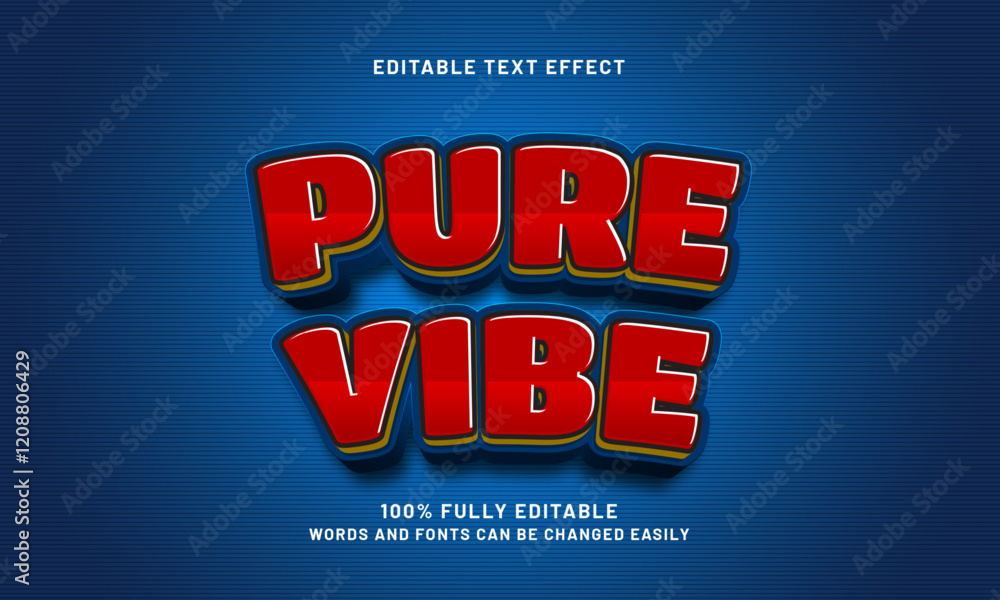 Fototapeta premium pure vibe editable text effect with a fresh and clean theme