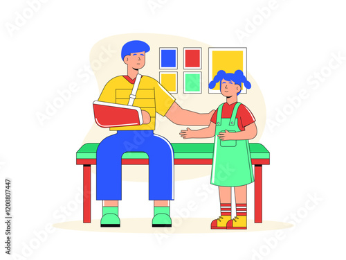 Bone injury illustration. Healthy problems illustrations. Flat vector illustrations.