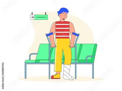 Bone injury illustration. Healthy problems illustrations. Flat vector illustrations.