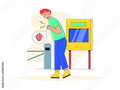 Heart disease illustration. Healthy problems illustrations. Flat vector illustrations.