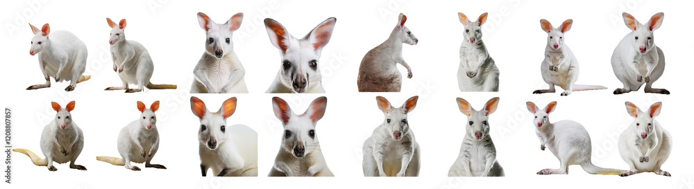 White kangaroo isolated on transparent background White kangaroo isolated on transparent background