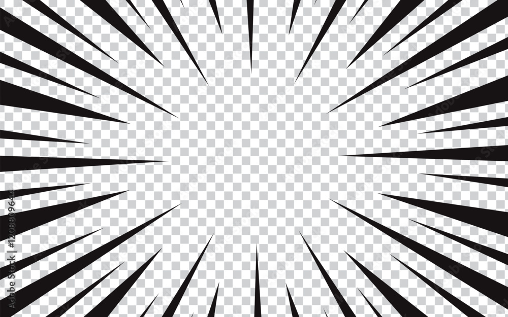 Obraz premium Speed ​​lines as manga comic effect on transparent background. vector illustration