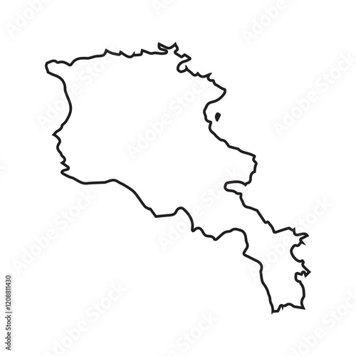 map of Armenia line icon