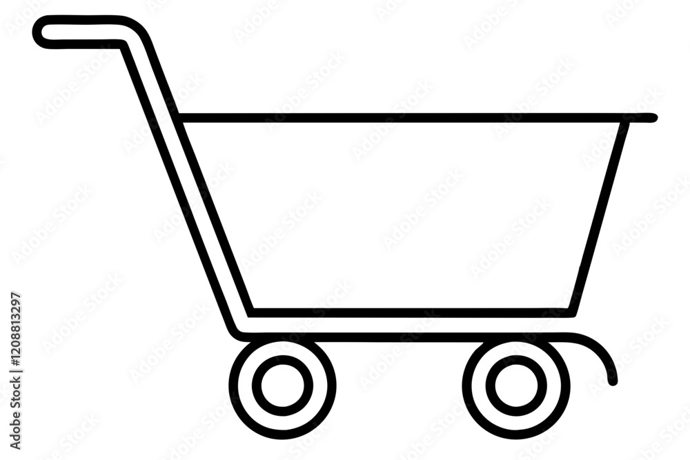 Modern Stylized Shopping Cart Icon - Vector Design for E-Commerce Modern Stylized Shopping Cart Icon - Vector Design for E-Commerce