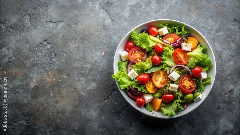 Salad in bowl on grey stone background, salad, healthy, fresh, vegetable, meal, bowl, stone, background, vegetarian, nutrition Salad in bowl on grey stone background, salad, healthy, fresh, vegetable, meal, bowl, stone, background, vegetarian, nutrition