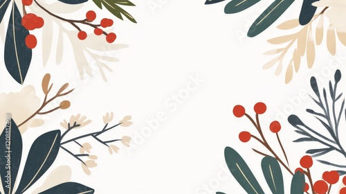 Elegant Abstract Floral Background Illustration with Copy Space - For Greetings Card and Decorative Design Concepts