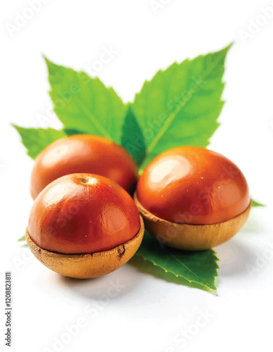 chestnuts on a white background