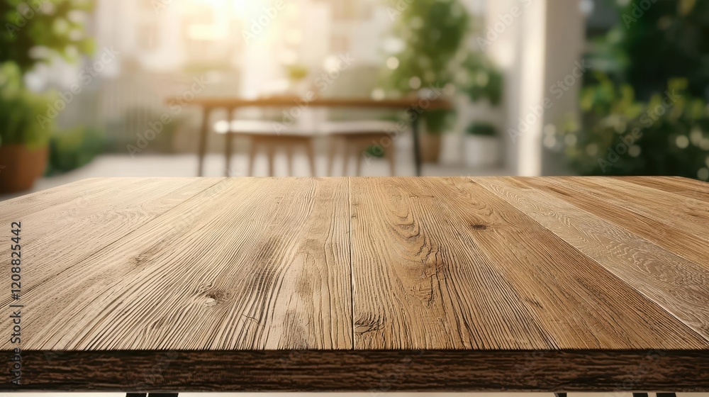 Closeup of polished wood grain on a dining table, blurred soft light, warmth and craftsmanship Closeup of polished wood grain on a dining table, blurred soft light, warmth and craftsmanship