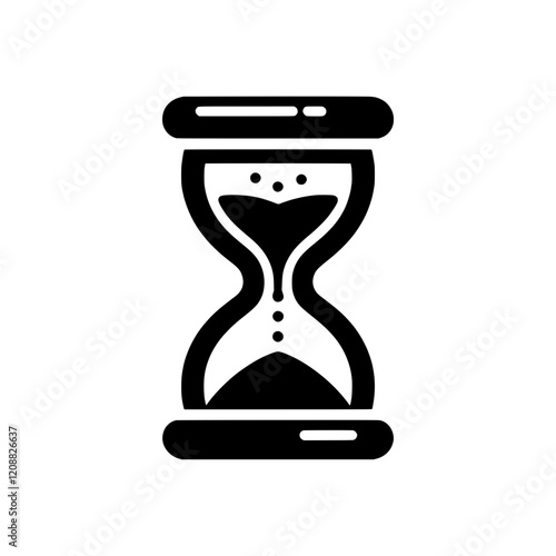 Time Passing: A minimalist black hourglass icon, symbolizing the fleeting nature of time, deadline, and urgency.  The design is simple yet impactful.