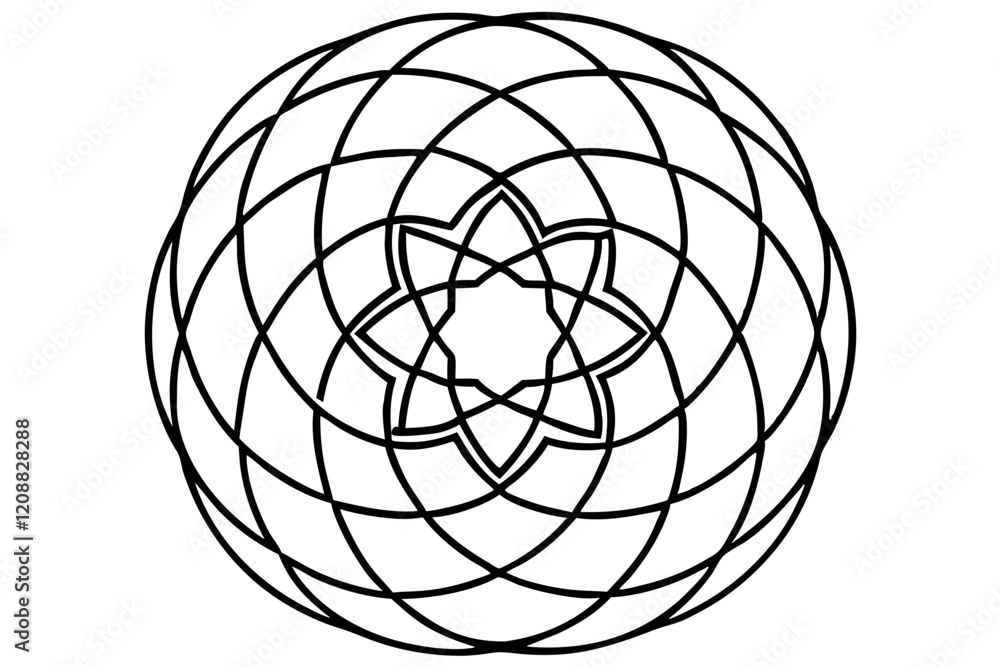 Abstract Circular Line Art Pattern for Wallpaper - SVG Vector Design Abstract Circular Line Art Pattern for Wallpaper - SVG Vector Design