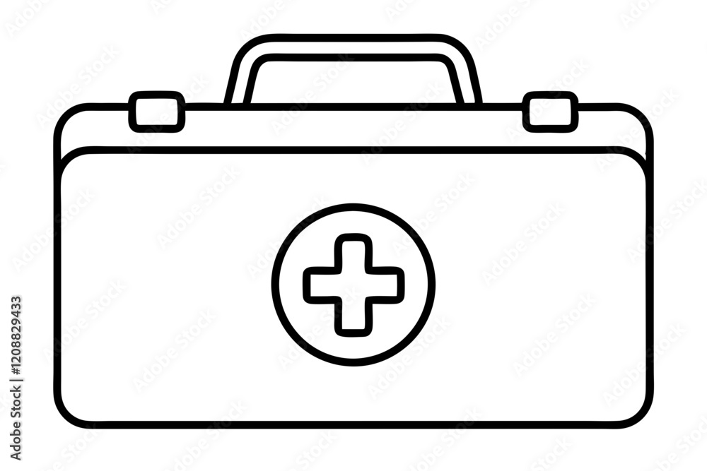 First Aid Box Line Art Icon for Healthcare - SVG Vector Graphic First Aid Box Line Art Icon for Healthcare - SVG Vector Graphic
