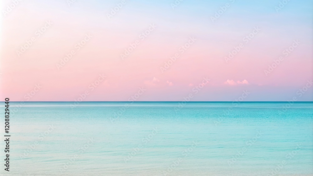 Fototapeta premium Serene pastel ocean horizon at sunset