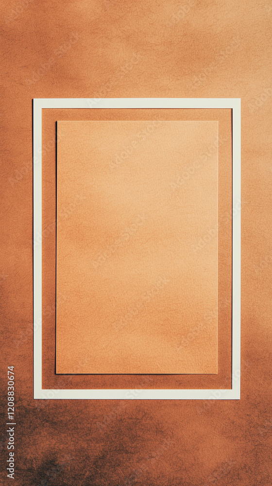 Fototapeta premium Abstract Geometric Background with Layers of Rectangles, Framed, Mockup on Crumpled Board, Letter Card Paper