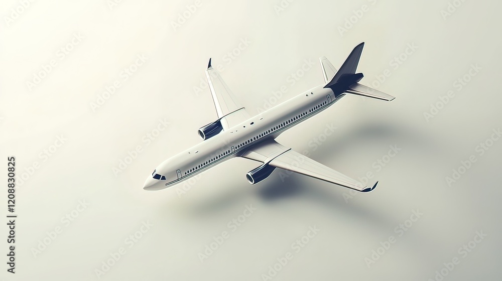 White airplane model on light background. White airplane model on light background.