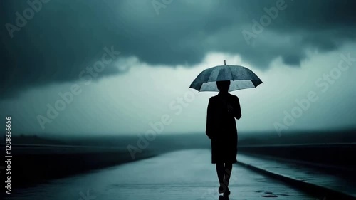 person under umbrella