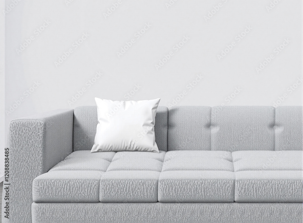 The neutral-toned blank pillow is placed on a sleek, modern sofa in a minimalist living room, ideal for showcasing designs in a clean and stylish environment. The neutral-toned blank pillow is placed on a sleek, modern sofa in a minimalist living room, ideal for showcasing designs in a clean and stylish environment.