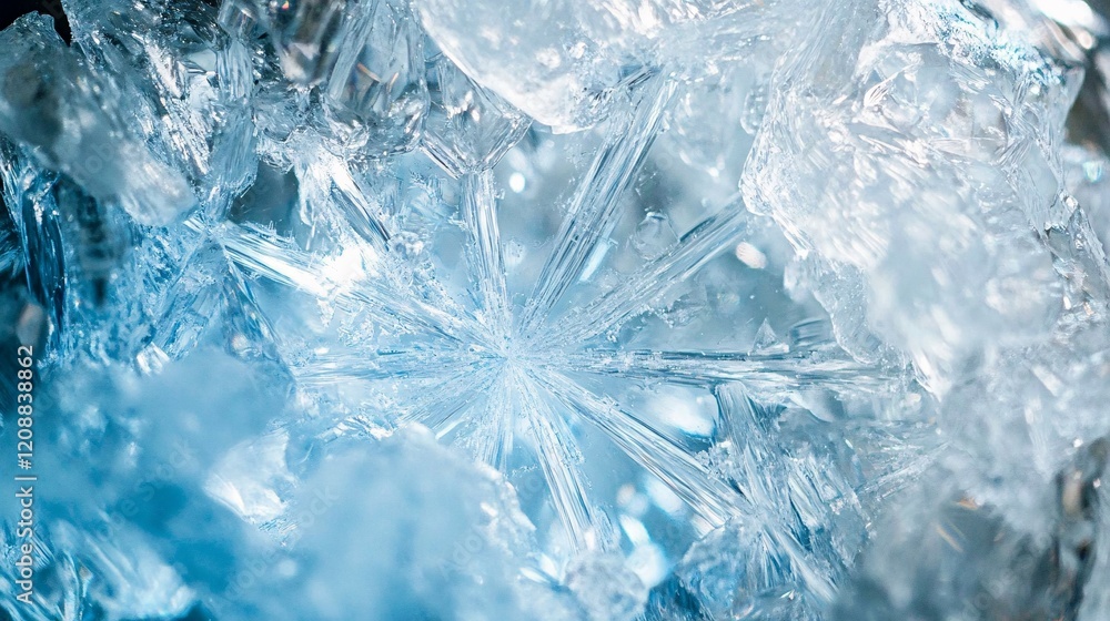 A Close Up View Of Blue Ice Crystal Formation A Close Up View Of Blue Ice Crystal Formation