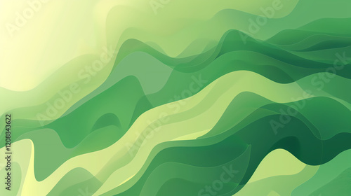 Tranquil Forest Gradient, Abstract Minimalist Nature Scene with Soft Sunlight for Web & Print Design