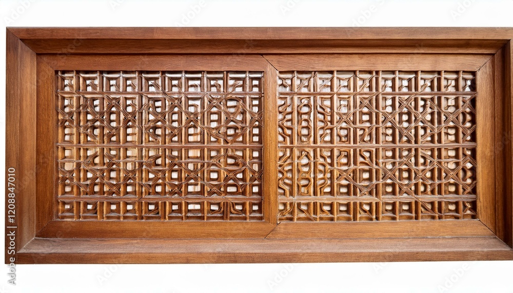 Intricate Wooden Panel with Geometric Design Intricate Wooden Panel with Geometric Design