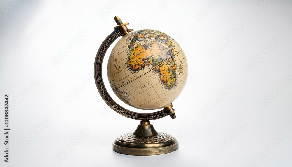 Antique-style globe on a stand, a timeless piece. Antique-style globe on a stand, a timeless piece.