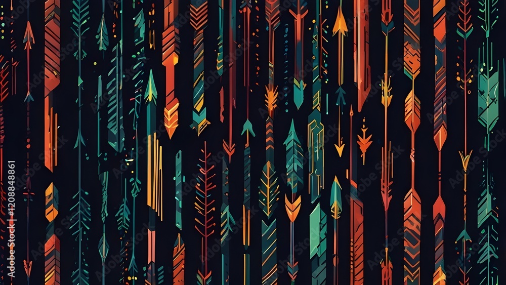 Arrow line pattern abstract background Generative AI Arrow line pattern abstract background Generative AI