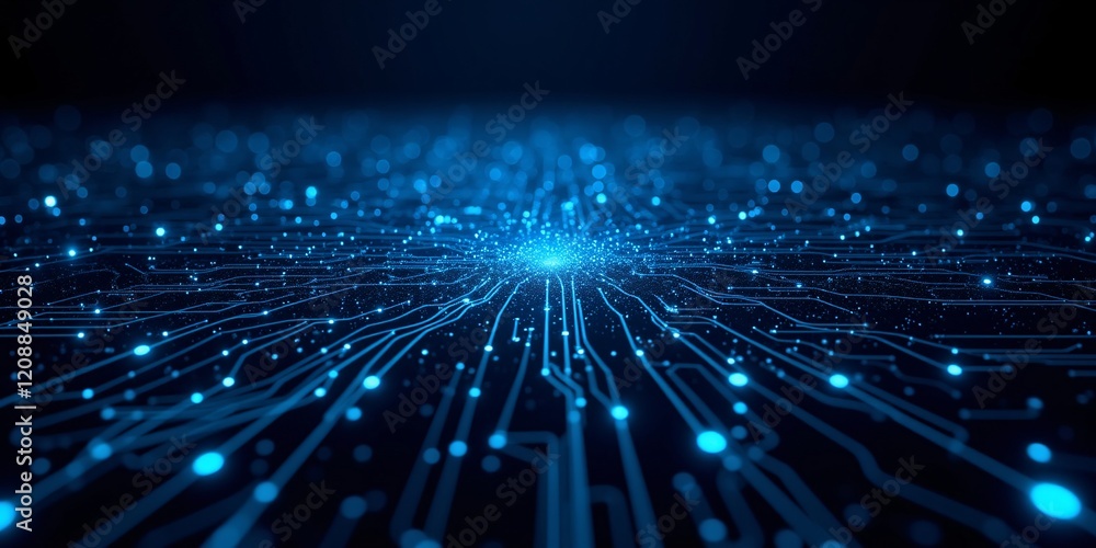 Glowing Circuitry: A mesmerizing digital network, connecting data points with luminous lines. A radiant core pulses with energy. Glowing Circuitry: A mesmerizing digital network, connecting data points with luminous lines. A radiant core pulses with energy.