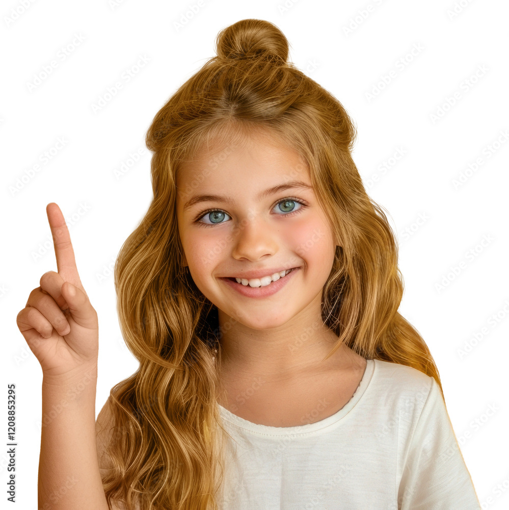PNG Smiley teenager girl point finger to above background happy child. PNG Smiley teenager girl point finger to above background happy child.