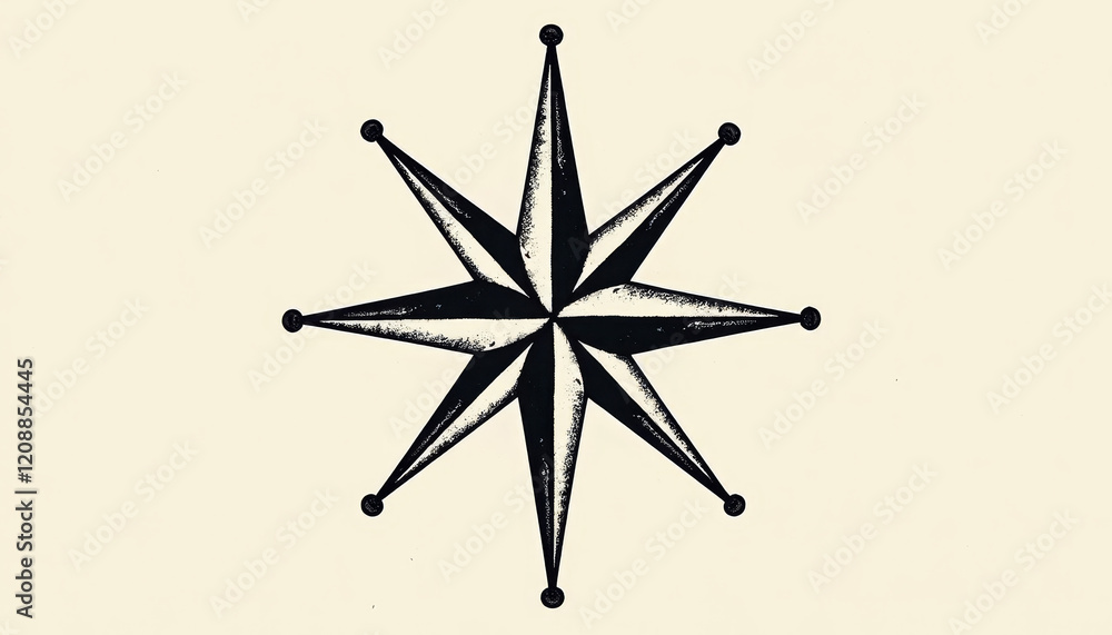 Fototapeta premium Minimalist Nautical Star Traditional Tattoo Design