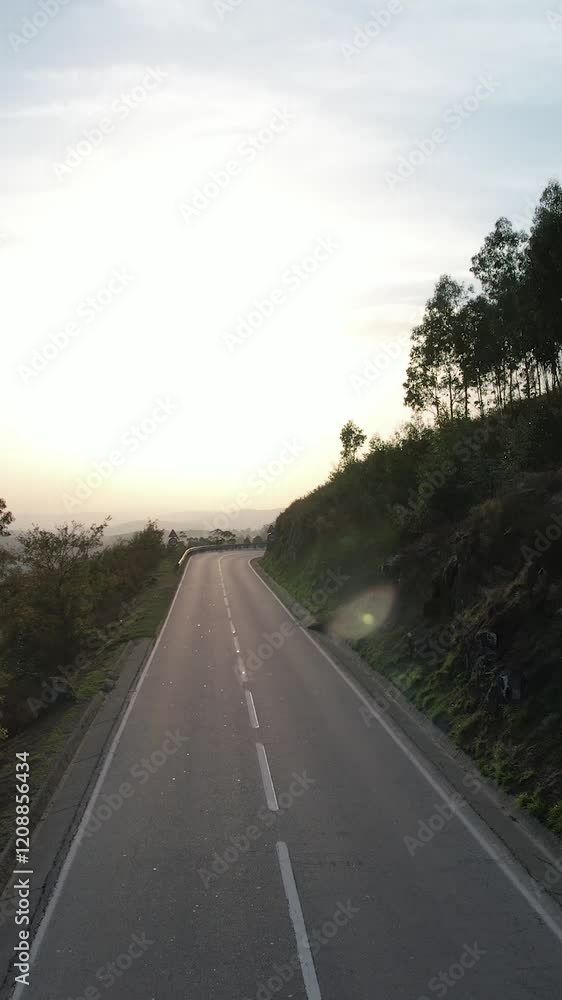 Vertical Video of Mounain Road at Sunset Vertical Video of Mounain Road at Sunset