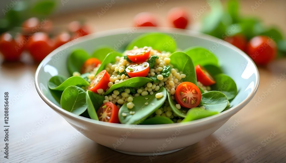 Delicious Couscous Salad with Spinach and Cherry Tomatoes Delicious Couscous Salad with Spinach and Cherry Tomatoes