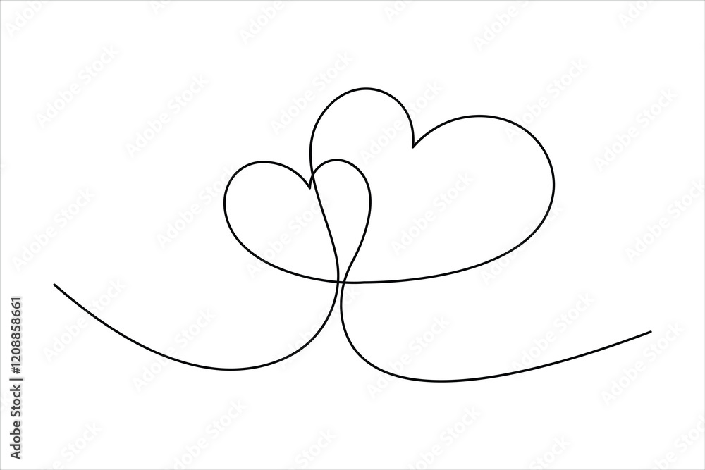 Continuous one line art drawing love hand drawn vector illustration heart valentine's day
Continuous one line art drawing love hand drawn vector illustration heart valentine's day