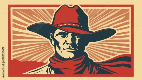 Cowboy Bandana Wild West Icon Flat Vector Illustration