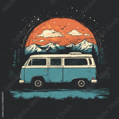 Vanlife inspired t shirt, logo photo