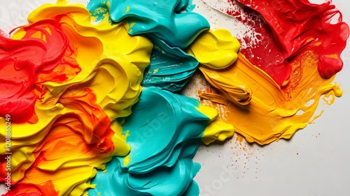 Vibrant Abstract Paint Colors Swirls and Textures in Dynamic Hues